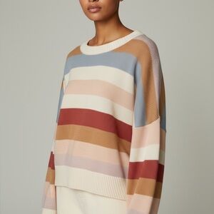 Women's In The Beginning Multistriped oversized sweater Size Medium